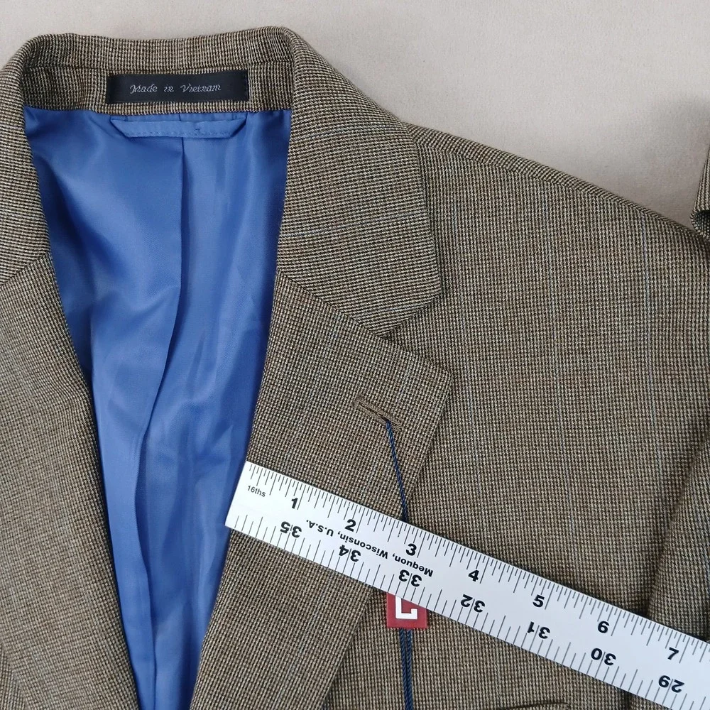 Chaps 42R‎ Mens Blazer Sport Coat Jacket NWT Brown 21x30 FLAW